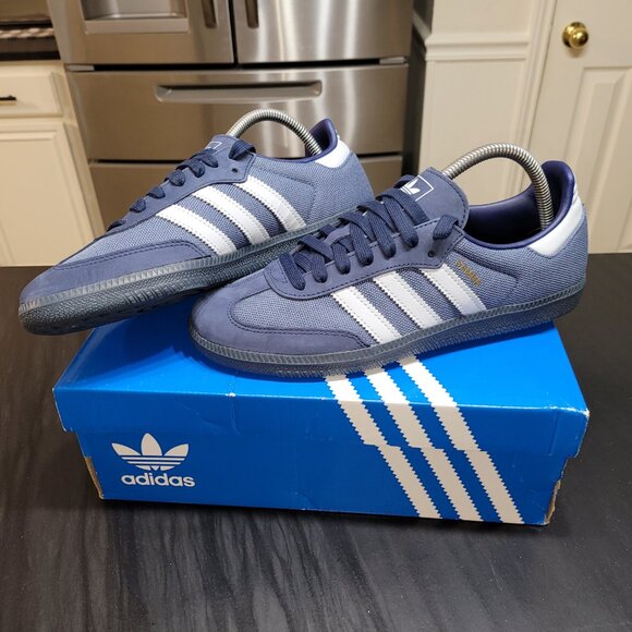 Adidas Samba Originals OG Preloved Ink Halo Blue Night Indigo Gum Sole Sneakers - Picture 9 of 12